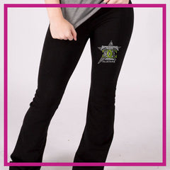 Diamond Cheerleading Bling Yoga Pants with Rhinestone Logo - Glitterstarz