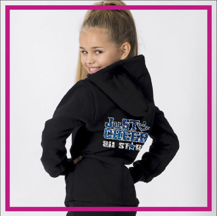 Just Cheer Allstars Relaxed Zip Up Hoodie with Rhinestone Logo