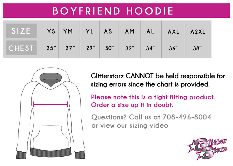 Infinity Athletics Bling Boyfriend Hoodie with Rhinestone Logo