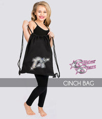 GlitterStarz Bling Basics Cinch Bag with Rhinestone Logo
