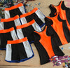 Flash Sale -  Set of Ashley Tanks with Retro Running Shorts - Black, Blue, Neon Orange, White