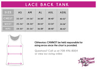 M&M Dance Bling Lace Back Tank with Rhinestone Logo
