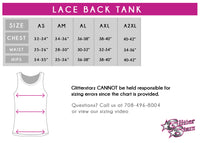 Action Athletics Bling Lace Back Tank with Rhinestone Logo