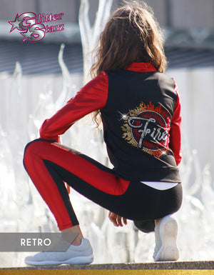 Red White Flex Sports Bra with GLITTER rhinestone logo - Glitter Colle –  GlitterStarz, Inc.