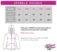 YDA Dance Sparkle Zip Up Jacket with Rhinestone Logo