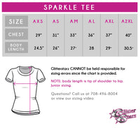 North Shore Cheer Xplosion Bling Sparkle Tee with Rhinestone Logo