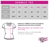 Blizz Allstar Cheerleading Bling Sparkle Tee with Rhinestone Logo