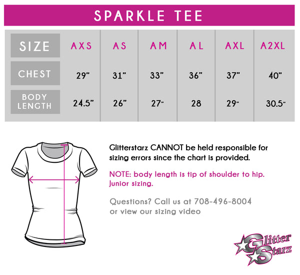 Cheer Valley Vortex Bling Sparkle Tee with Rhinestone Logo - Glitterstarz