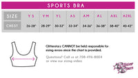 Glitter Athletics Sports Bra with Rhinestone Logo
