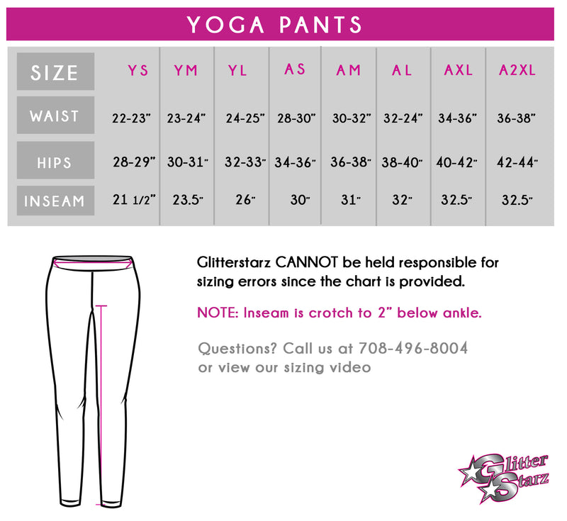 Dance Xperience Yoga Pants with Rhinestone Logo - Glitterstarz