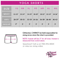 YDA Dance Bling Yoga Shorts with Rhinestone Logo